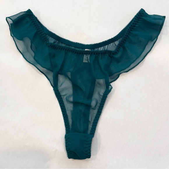 90s Victoria’s Secret Stretch Satin Vintage Green Babydoll Slip Dress 2PC NWT M🔥 - Picture 6 of 11